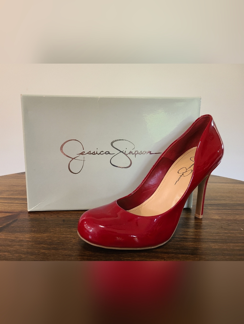 2012 Jessica Simpson - Cherry Red Patent Leather Round-Toe Stiletto